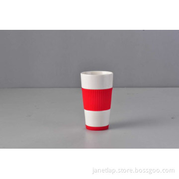 Porcelain Mug With Silicon Sleeve and Mat